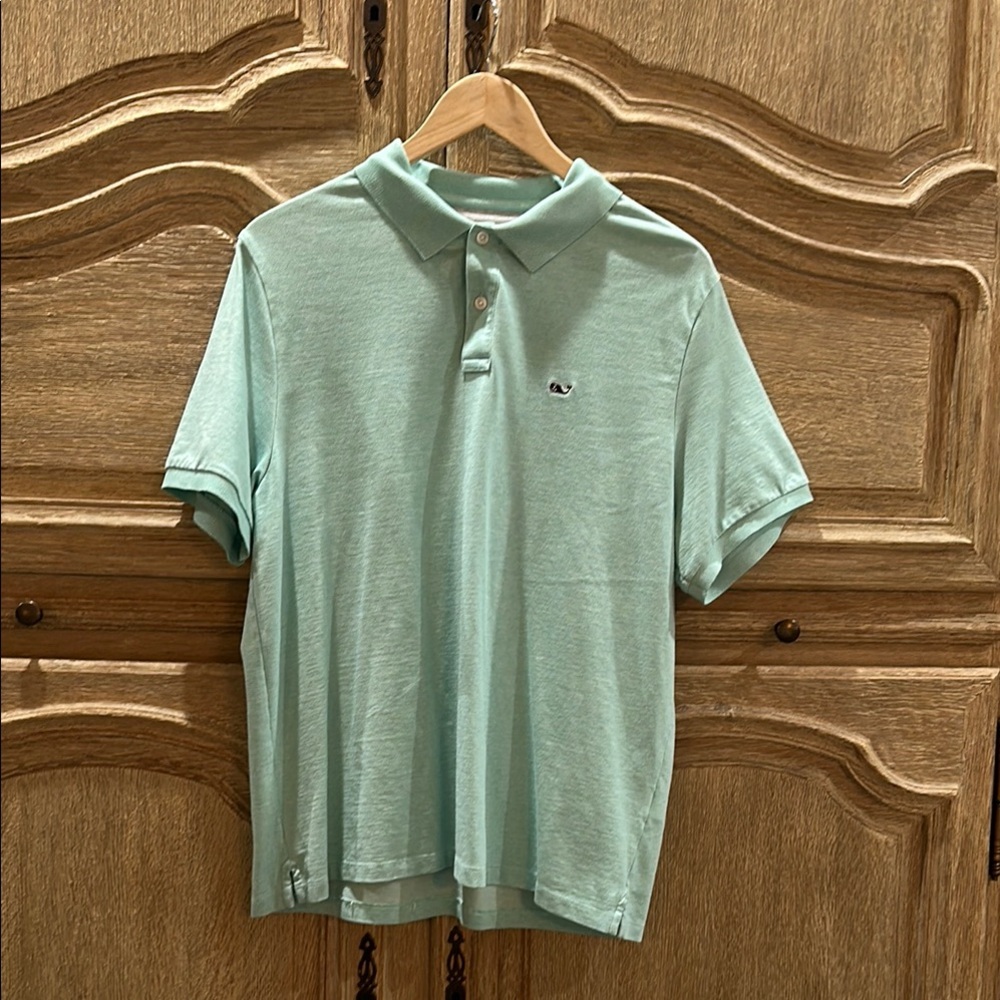 Vineyard Vines Mens Edgartown light Green Polo size M.